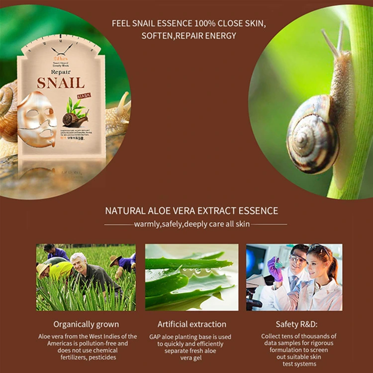 OEM Premium Snail Hydrating Moisturizing Skin Repair Facial Mask Sheet Tired Skin Care